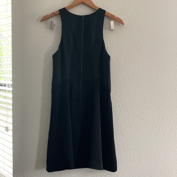 Rag & Bone Little Black Dress with Lamb Leather Panels Crew Neck size 2 - Picture 7 of 13